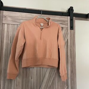 Women's Peach Quarter-Zip Top
